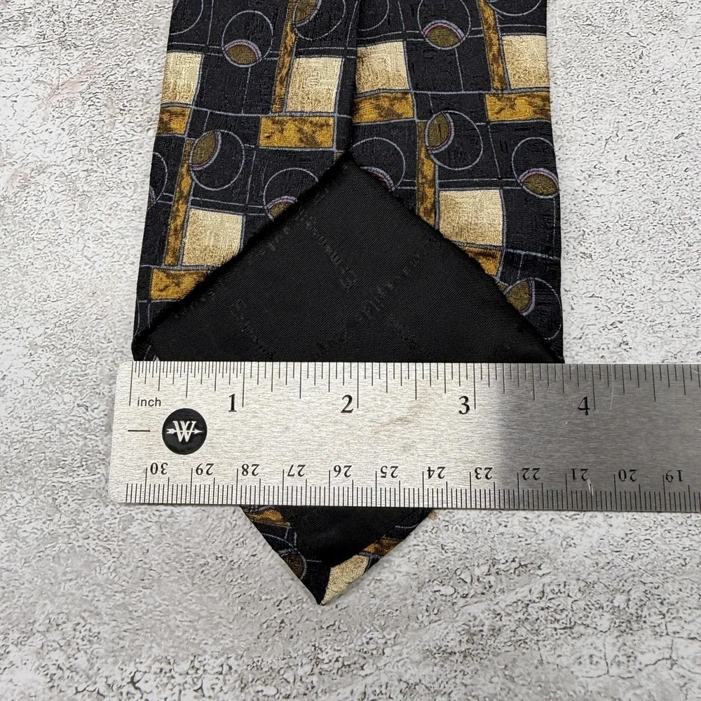 Ermenegildo Zegna‎ 100% Silk Tie Mens One Size Black Made In Italy Necktie